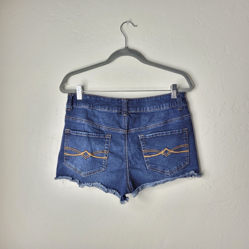 Mudd Dark Wash FLX Stretch Denim Shorts - Picture 4 of 6